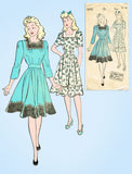 1940s Vintage New York Sewing Pattern 1698 Misses Dancing Dress Size 36 Bust -Vintage4me2