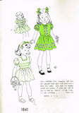 1940s Original Vintage New York Sewing Pattern 1841 Toddler Girls Dress Size 4