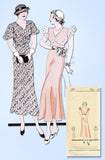 1930s Vintage WT Grant Sewing Pattern 225 Misses Afternoon Dress Size 36 Bust