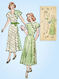1940s Vintage New York Sewing Pattern 300 Misses Assymetrical Dress Size 37 Bust Vintage4me2