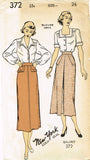 New York 372: 1950s Uncut Misses Skirt w Pockets Sz 24 W Vintage Sewing Pattern