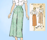 New York 372: 1950s Uncut Misses Skirt w Pockets Sz 24 W Vintage Sewing Pattern