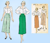 New York 372: 1950s Uncut Misses Skirt w Pockets Sz 24 W Vintage Sewing Pattern