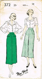 New York 372: 1950s Uncut Misses Skirt w Pockets Sz 28 W Vintage Sewing Pattern
