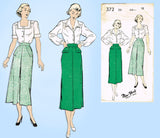 New York 372: 1950s Uncut Misses Skirt w Pockets Sz 28 W Vintage Sewing Pattern