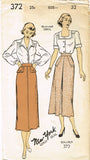 New York 372: 1950s Uncut Misses Skirt w Pockets Sz 32 W Vintage Sewing Pattern