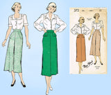New York 372: 1950s Uncut Misses Skirt w Pockets Sz 32 W Vintage Sewing Pattern