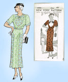 New York 4006: 1930s Uncut Misses Plus Size Dress 42 Bust Vintage Sewing Pattern