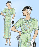 New York 4006: 1930s Uncut Misses Plus Size Dress 42 Bust Vintage Sewing Pattern
