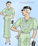 New York 4006: 1930s Uncut Misses Plus Size Dress 42 Bust Vintage Sewing Pattern