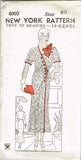 New York 4007: 1930s Uncut Plus Size Women's Dress Sz 40 B Vintage Sewing Pattern