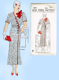 New York 4007: 1930s Uncut Plus Size Women's Dress Sz 40 B Vintage Sewing Pattern
