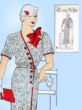 New York 4007: 1930s Uncut Plus Size Women's Dress Sz 46 B Vintage Sewing Pattern