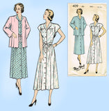 New York 409: 1940s Uncut Maternity Dress & Jacket 34B Vintage Sewing Pattern