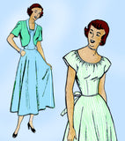 New York 434: 1950s Uncut Misses Dress & Bolero Size 29 B Vintage Sewing Pattern