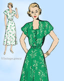 New York 455: 1940s Uncut Misses Scalloped Dress Sz 32 B Vintage Sewing Pattern