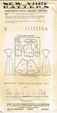 New York 455: 1940s Uncut Misses Scalloped Dress Sz 32 B Vintage Sewing Pattern