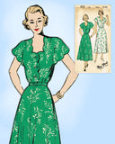 New York 455: 1940s Uncut Misses Scalloped Dress Sz 32 B Vintage Sewing Pattern