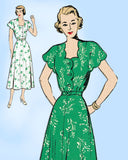 New York 455: 1940s Uncut Misses Scalloped Dress Sz 32 B Vintage Sewing Pattern