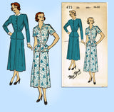 New York 473: 1950s Uncut Misses Peplum Dress Sz 32 Bust Vintage Sewing Pattern