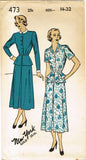 New York 473: 1950s Uncut Misses Peplum Dress Sz 32 Bust Vintage Sewing Pattern