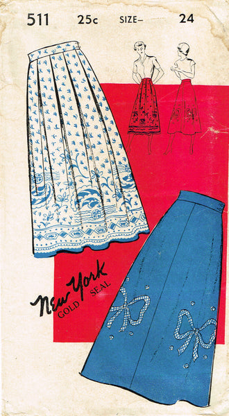New York 511: 1950s Uncut Misses Skirt Set Vintage Sewing Pattern