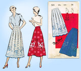 New York 511: 1950s Uncut Misses Skirt Set Sz 26 Waist Vintage Sewing Pattern