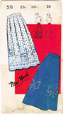 New York 511: 1950s Uncut Misses Skirt Set Sz 26 Waist Vintage Sewing Pattern