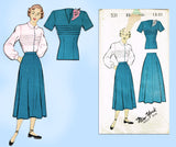 New York 531: 1950s Uncut Misses 2 Piece Dress Size 31 B Vintage Sewing Pattern