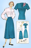 New York 531: 1950s Uncut Misses 2 Piece Dress Size 31 B Vintage Sewing Pattern