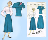 New York 531: 1950s Uncut Misses 2 Piece Dress Size 33 B Vintage Sewing Pattern