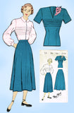 New York 531: 1950s Uncut Misses 2 Piece Dress Size 33 B Vintage Sewing Pattern