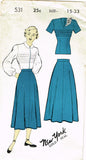New York 531: 1950s Uncut Misses 2 Piece Dress Size 33 B Vintage Sewing Pattern