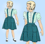 1950s Vintage New York Sewing Pattern 643 Uncut Little Girls Suspender Skirt Size 8
