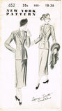 New York 652: 1950s Uncut Misses Louise Scott Suit Sz 36B Vintage Sewing Pattern