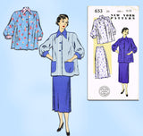 New York 653: 1950s Uncut Misses Maternity Suit Sz 32 B Vintage Sewing Pattern