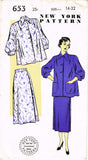 New York 653: 1950s Uncut Misses Maternity Suit Sz 32 B Vintage Sewing Pattern