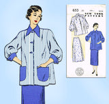 New York 653: 1950s Uncut Misses Maternity Suit Sz 34 B Vintage Sewing Pattern