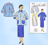 New York 653: 1950s Uncut Misses Maternity Suit Sz 36 B Vintage Sewing Pattern