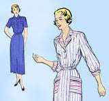 1950s Vintage New York Sewing Pattern 654 Uncut Shirtwaist Dress Size 34 Bust
