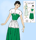 New York 657: 1940s Uncut Misses Street Dress Sz 32 Bust Vintage Sewing Pattern