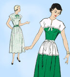 New York 657: 1940s Uncut Misses Street Dress Sz 32 Bust Vintage Sewing Pattern