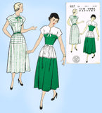 New York 657: 1940s Uncut Misses Street Dress Sz 32 Bust Vintage Sewing Pattern