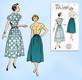 New York 682: 1950s Uncut Petite Misses Dress Sz 29 Bust Vintage Sewing Pattern