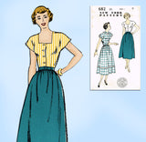 New York 682: 1950s Uncut Petite Misses Dress Sz 29 Bust Vintage Sewing Pattern