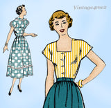 New York 682: 1950s Uncut Petite Misses Dress Sz 29 Bust Vintage Sewing Pattern