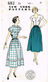 New York 682: 1950s Uncut Petite Misses Dress Sz 29 Bust Vintage Sewing Pattern