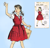 1950s Vintage New York Sewing Pattern 743 Uncut Little Girls Jumper & Blouse Sz8