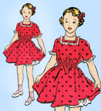 1950s Vintage New York Sewing Pattern 745 Cute Uncut Little Girls Dress Size 8