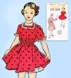 1950s Vintage New York Sewing Pattern 745 Cute Uncut Little Girls Dress Size 10